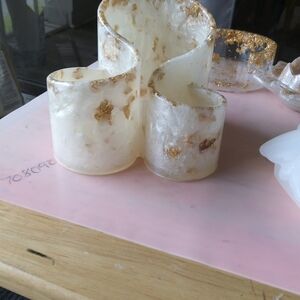 Elegant Gold and Cream Decorative Vase